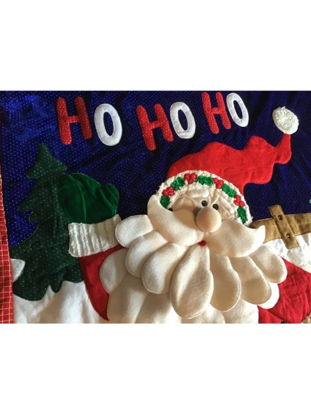 Santa Claus 3D 58x48 Christmas Throw Blanket Vintage 1990s